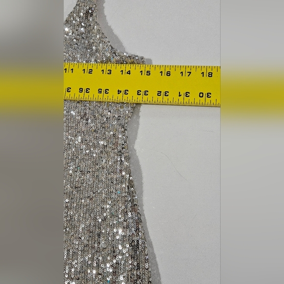 Nwt Maurices Eyeshadow White Silver Sequins Spaghetti Straps Party Dress XS B10 - Picture 7 of 7
